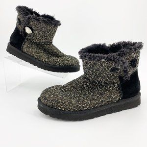 Ugg Mini Bailey Button Fancy Pearl Boots Booties